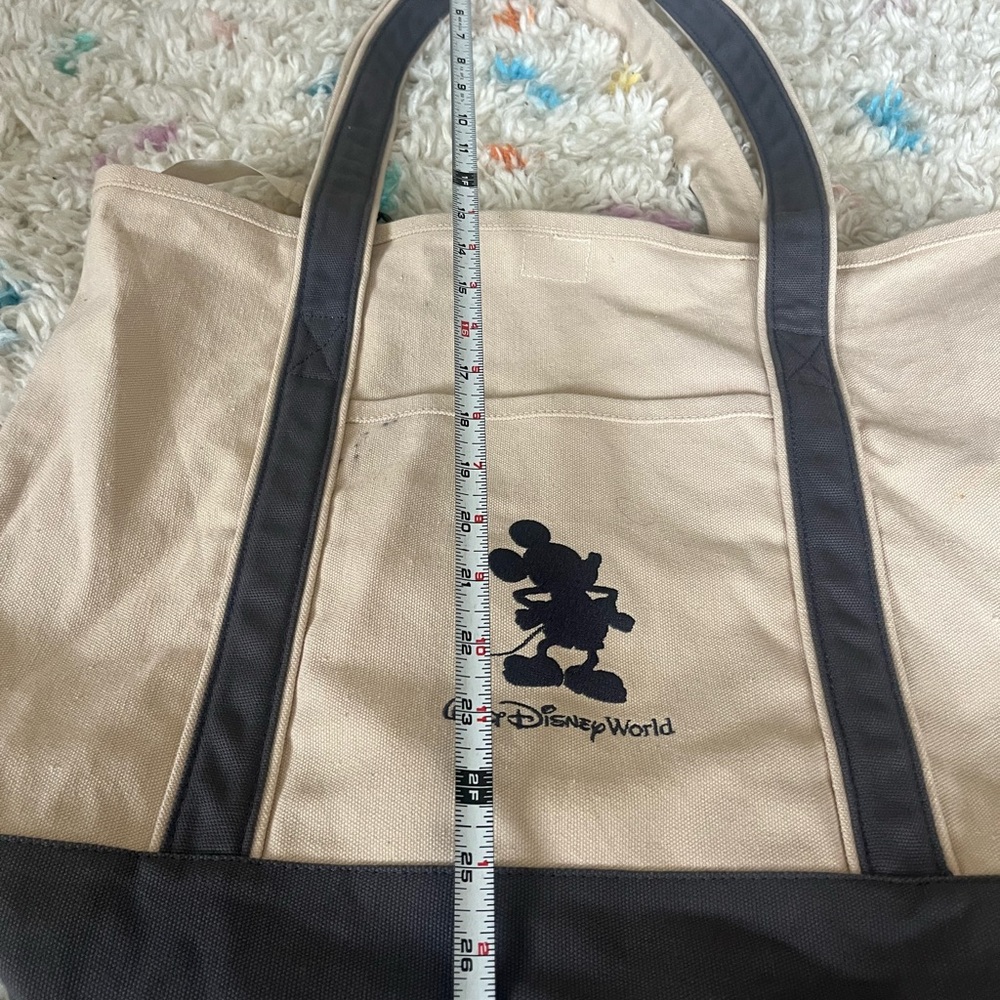 Tan and gray Disney Tote Bag large authentic - Picture 8 of 9
